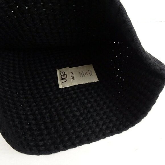 New UGG Pom Pom Knit Beanie Women\'s Men\'s Unisex Wool-Blend Logo OS Black main image 6